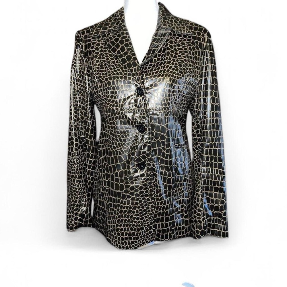 Vintage “Hardrock Hotel” Grunge Blazer Shacket - Faux Croc size MEDIUM.